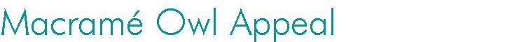 Macram Owl Appeal